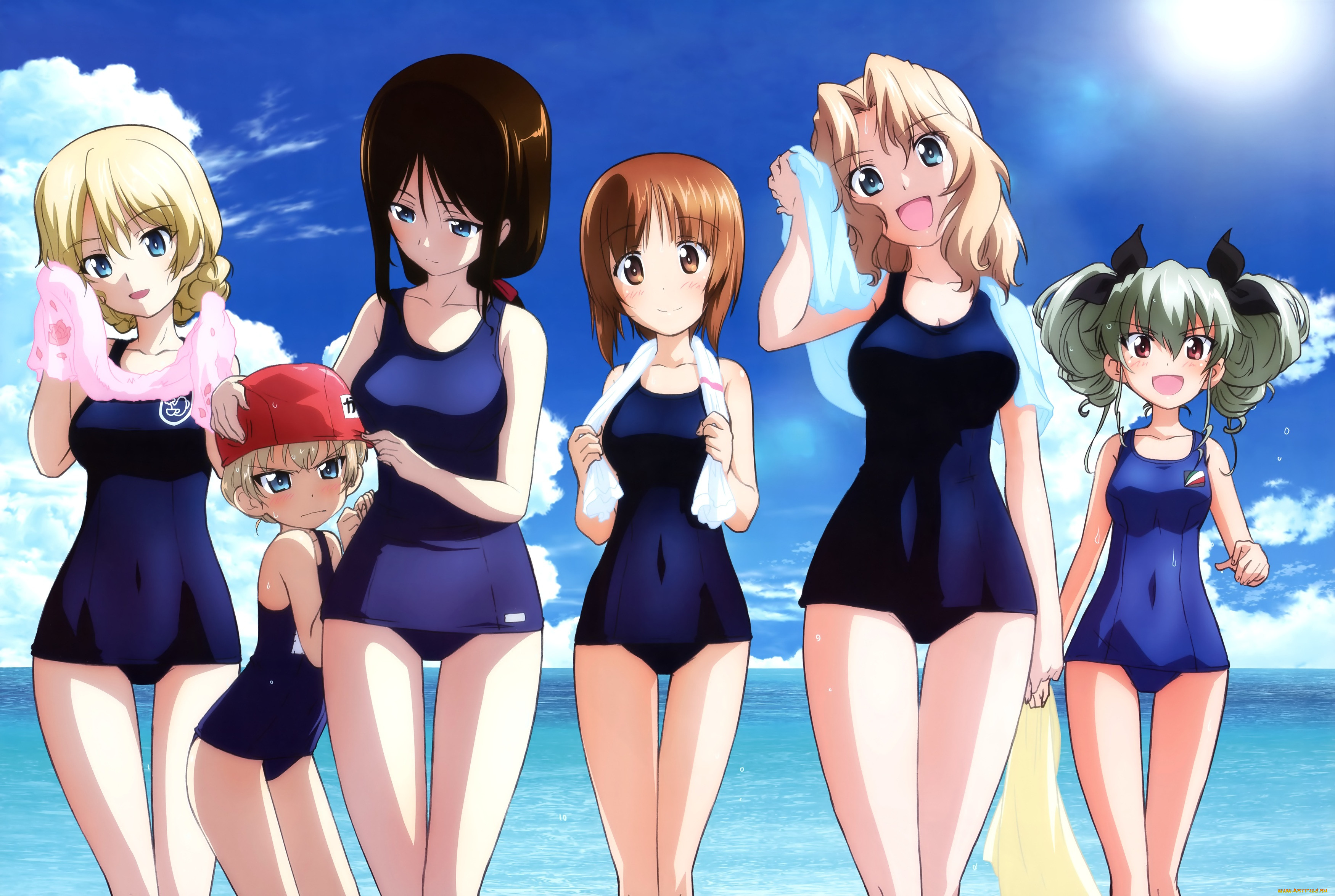 , girls und panzer, girls, und, panzer, anchovy, darjeeling, , , , katyusha, kay, nishizumi, miho, nonna, tagme, artist, , 